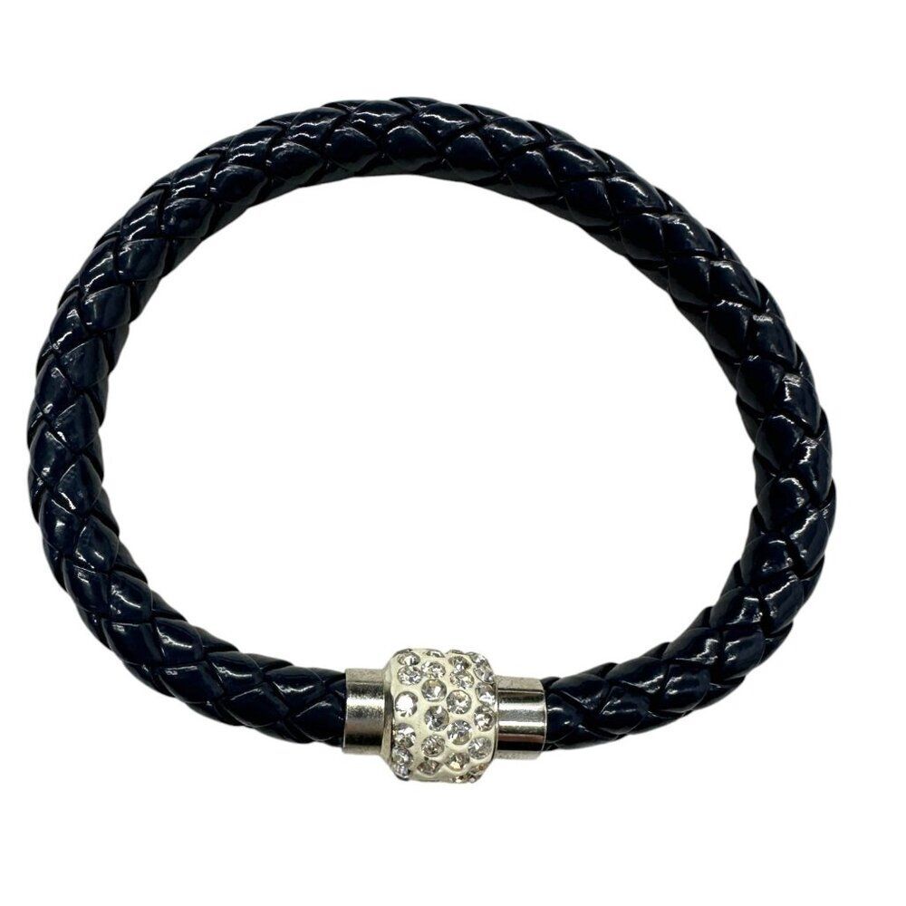 Navy Faux Leather Bracelet